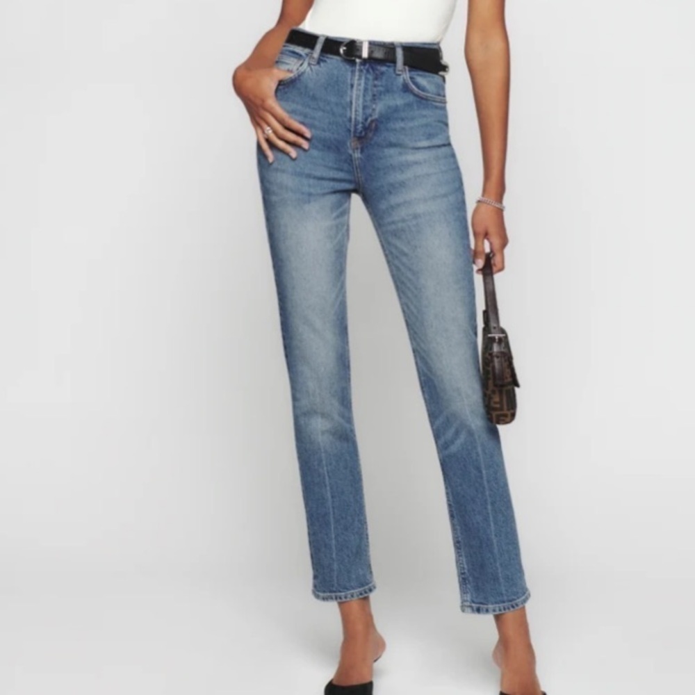 Reformation Liza Ultra High Rise Straight Jeans Size 24 NWT Sustainable Denim - Picture 12 of 12